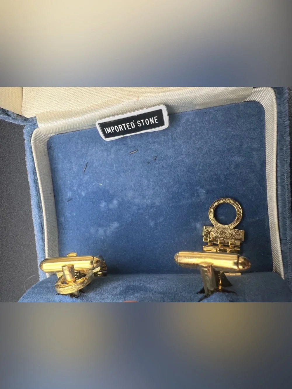 Vtg Dante Lot 2 Cufflinks Gold & Silver Tone Mesh Wrap Color Shift Original Box